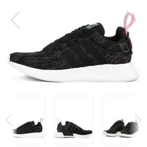 Black and pink women adidas NMDs